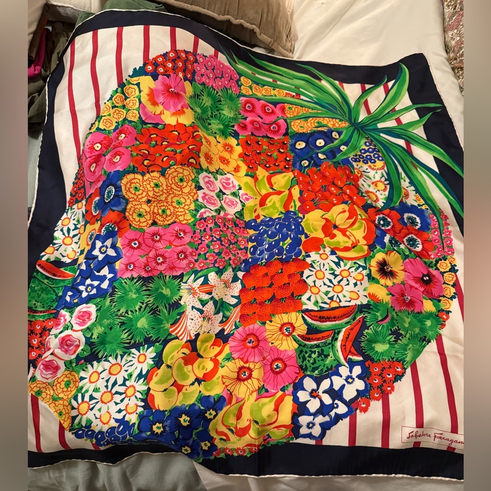 Salvatore Ferragamo Floral Silk Scarf